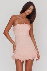 Cece Embellished Bandeau Dress Blush