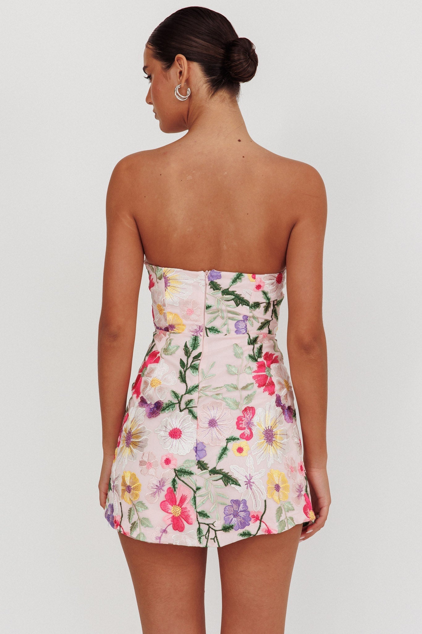 Entered The Chat Strapless Mini Dress Multi